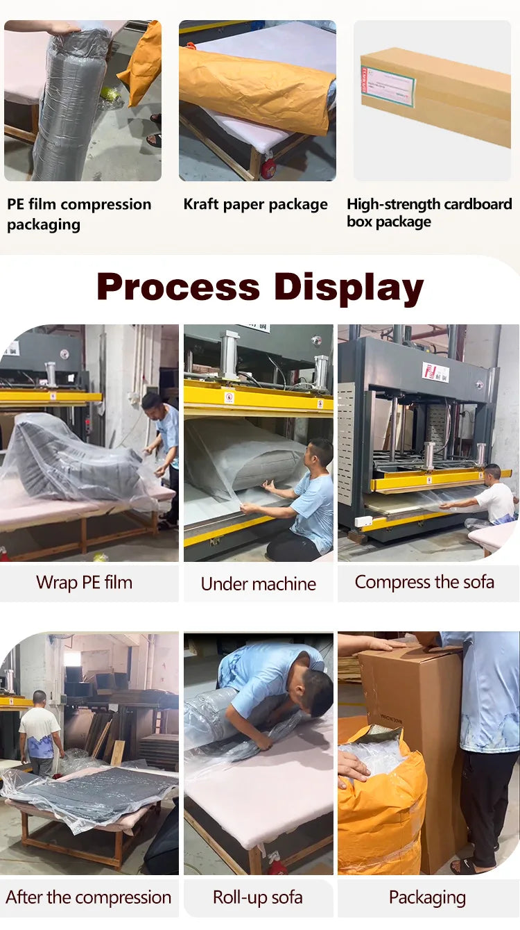 Modern Compression Modular Combination Cloud Fabric Sofa Set Furniture Vacuum Pack Compression Sofa for Boxed Living Room Sofas