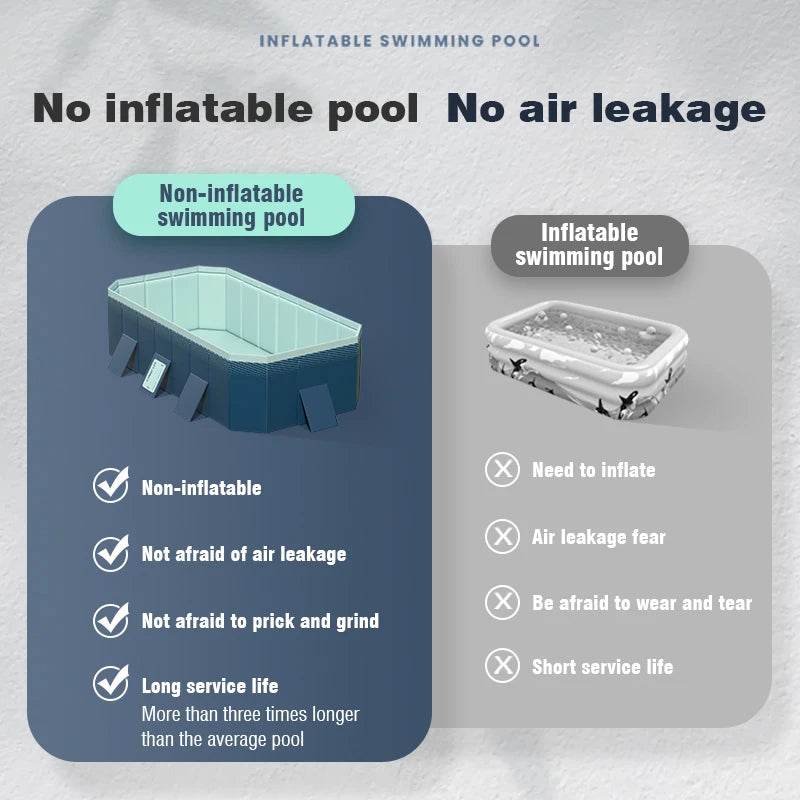 3M/2.6M/2.1M Big Swimming Pool Wear-Resistant Non-Inflatable Outdoor Large Pools Outdoor Indoor Game Back to School Gifts - AIAZ