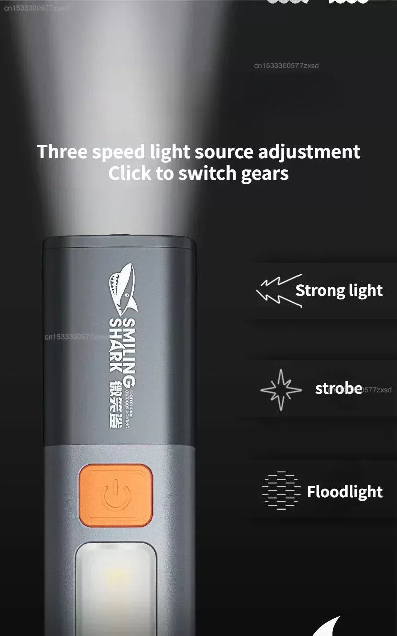 Xiaomi Outdoor Flashlight Portable Strong Light Variable Focus with Floodlight Side Lights Long Range Rechargeable Flashlight