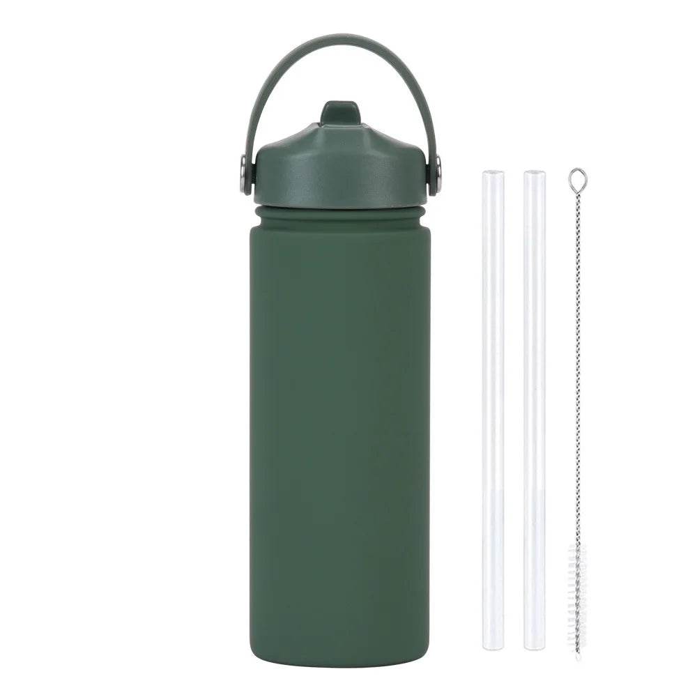 Insulated Water Bottle 500ml Custom Text/Logo - 304 Steel, 24H Cold, Office & Gym Essentials - AIAZ
