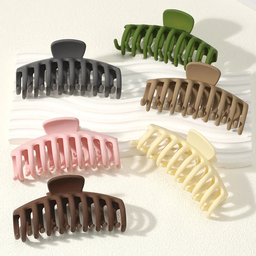 8Pcs Hair Clips for Women 4.3 Inch Large Hair Claw Clips for Women Thin Thick Curly Hair Big Matte Banana Clips Strong Hold jaw