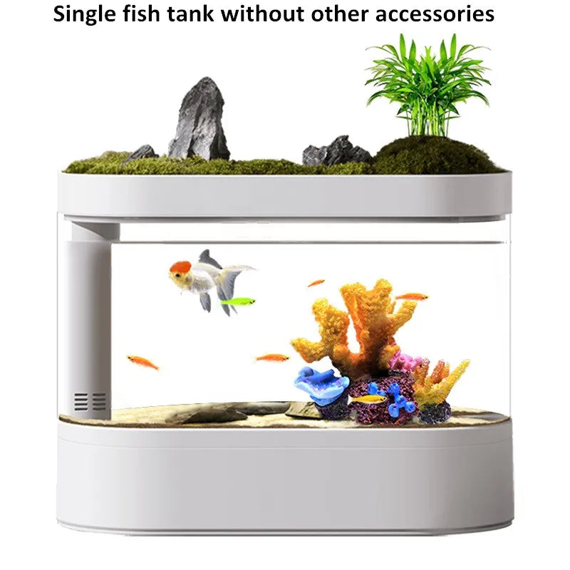 Smart Fish Tank Ecological Bottom Filter Fish Tank Desktop Aquarium Tank for Fish