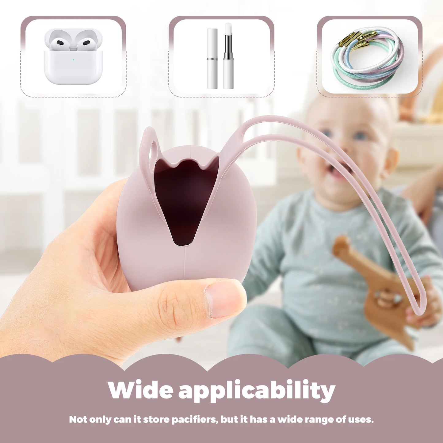 3/6Pcs Star Pacifier Storage Bag Silicone Dustproof Pacifier Holder Case Portable Baby Pacifier Chain Bag Baby Accessories