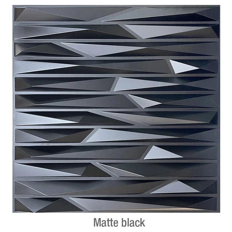 12PC 50x50cm 3d art plaster cut geometric diamond carved wood adhesive bottom wall 3d wall sticker 3d wall panel home decoration