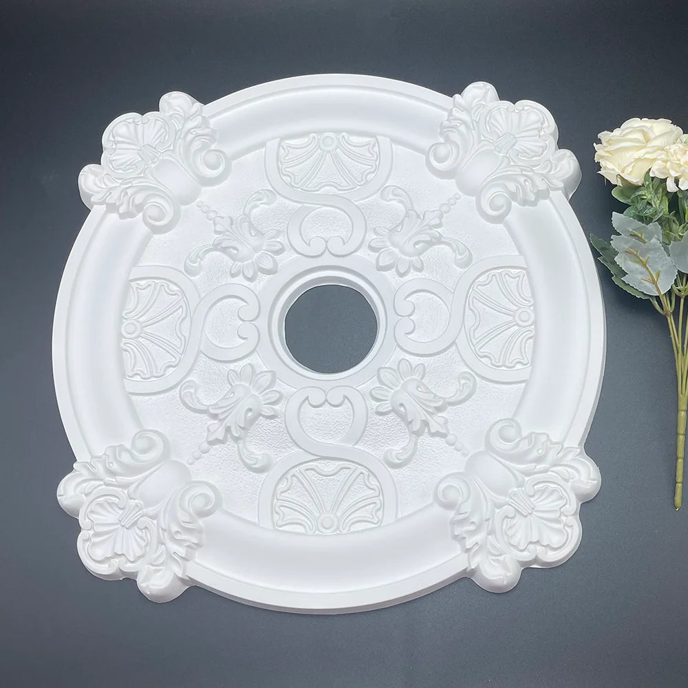 White PU lamp panel imitation gypsum resin PVC polyurethane construction home decoration decoration material disc foam