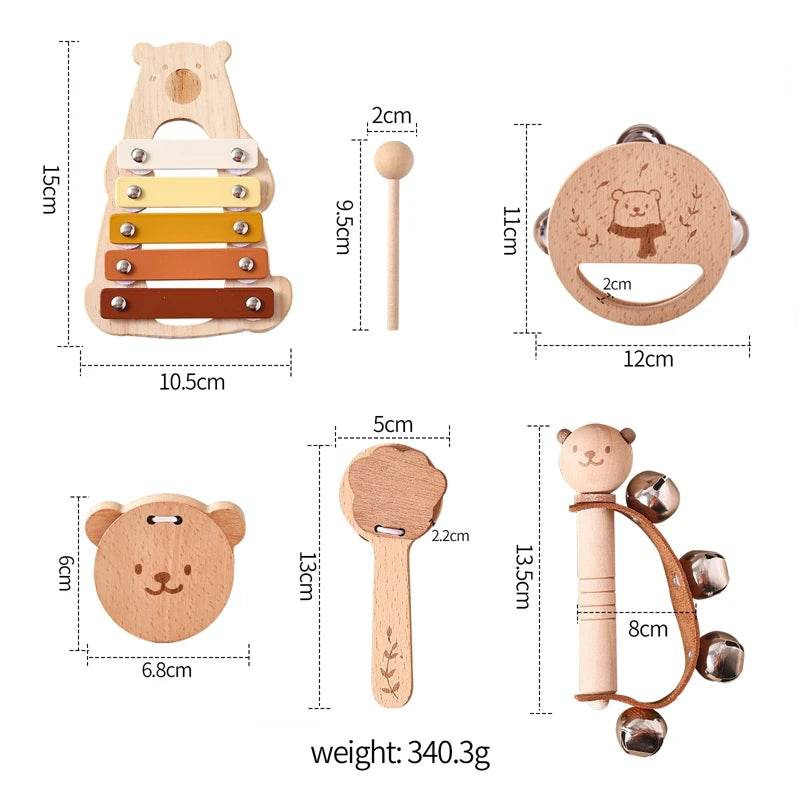 Musical Montessori Toys Baby Toys Rattle Bell Drum Xylophone Percussion for 0 3 Year Kids Early Educational Instruments Toys - AIAZ