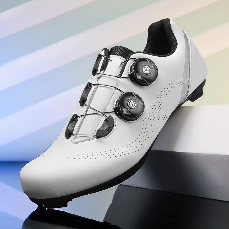 Breathable road cycling shoes for indoor and outdoor cycling, adjustable buckle closure, durable TPU sole, cycling accessories