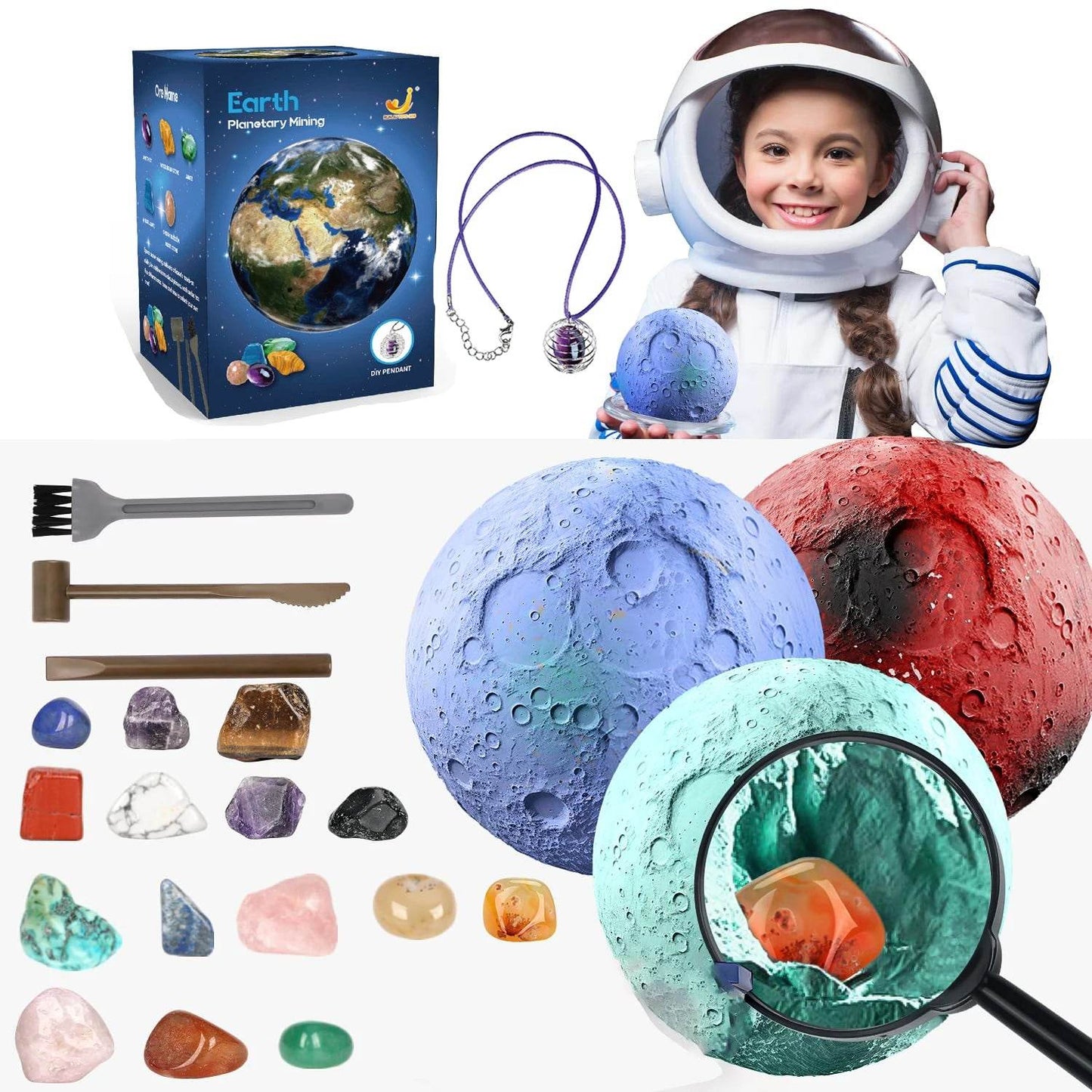 Children's Archaeology Digging Treasure Planet Gem Ore Exploration of The Solar System Mining Science Education Educational Toys - AIAZ