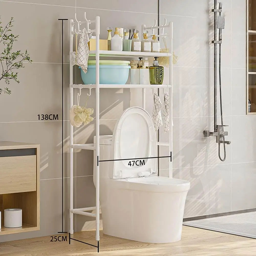 Over The Toilet Storage Space Saver Metal Bathroom Perforated Multi Rack Functional Bathroom Non Storage Shelves Y3E8