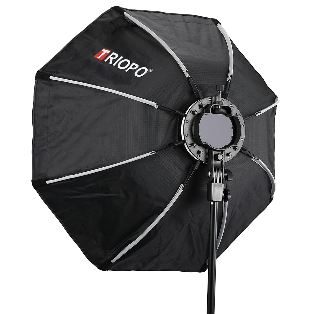 TRIOPO 55cm 65cm 90cm 120cm Foldable Octagon Softbox Tripod Grip for Godox V860III V1 AD200Pro Yongnuo Speedlite Flash Light