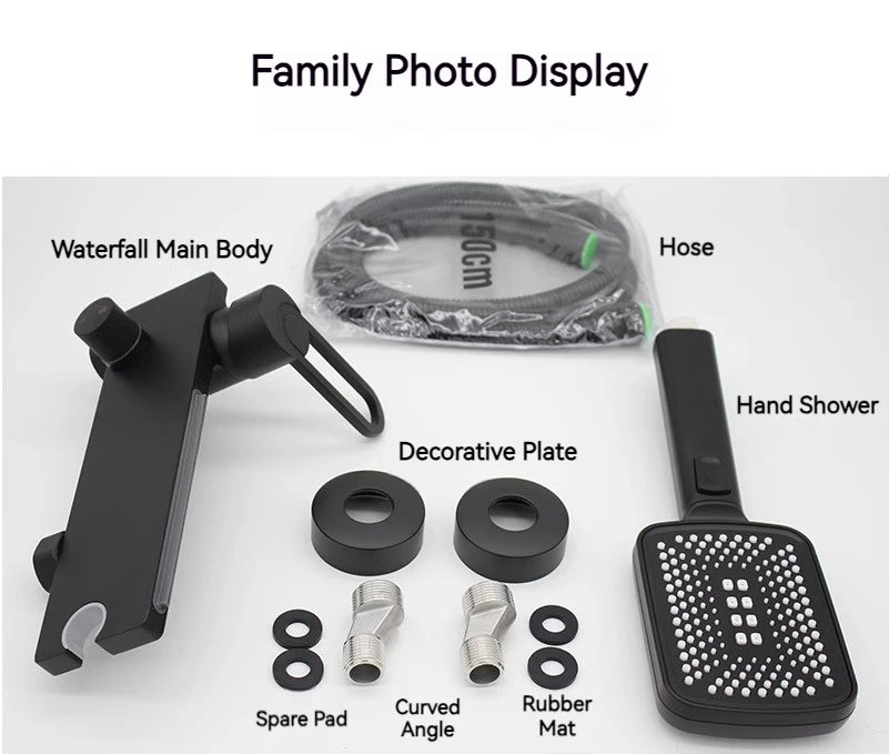 Bathtub Shower Faucet Single Handle Spout Mixer Tap With Hand Shower Wall Mount Platform Bath Mixer Water Faucet Wall Mounted