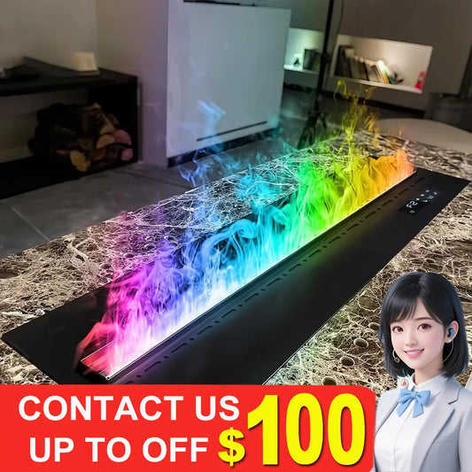 Water atomized fireplace 3D colorful flame eco smart home interior decoration water vapor smart electric fireplace adjustable