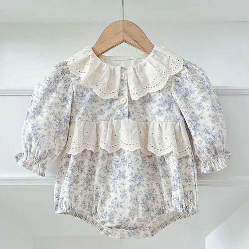 2025 New Spring 0-24M Baby Girl Clothing Infant Baby Girls Jumpsuit Long Sleeved Cotton Embroidery Newborn Baby Girls Bodysuits