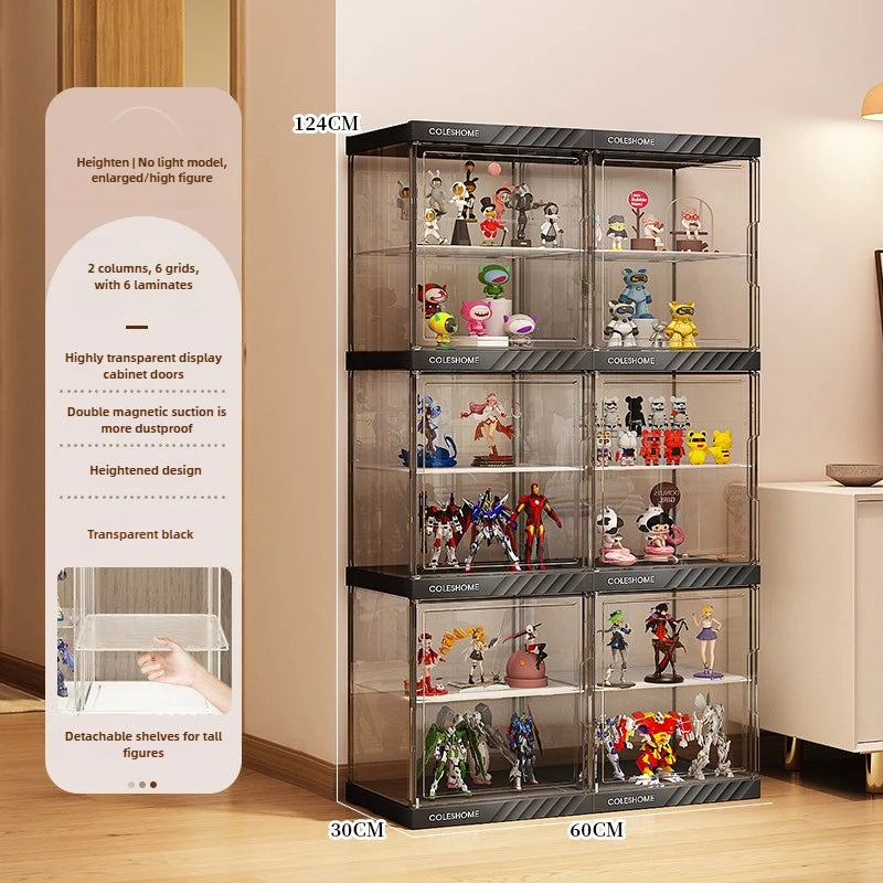 Handmade Display Cabinet, Decorative Model, Building Block Storage Box, Transparent Lego Layered Toy Rack for Household Use