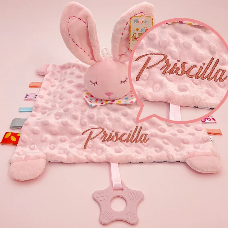 Personalized Name Baby Knitted Blanket Set Infant Cotton Blanket with Soft Comforter Toy&Percifer Baby Shower Gifts Bith Gift
