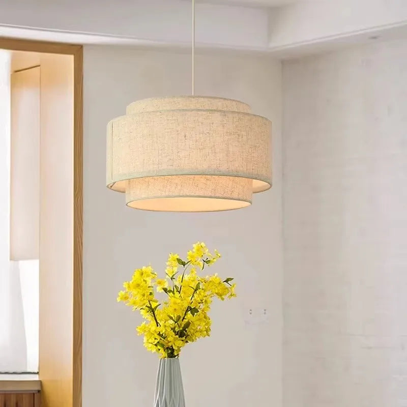 GEW Wabi-Sabi Hand-knitted Chandeliers Nordic Fabric Lampshade Pendant Lights For Restaurants, Shops, Bedroom Home Decor BT3001