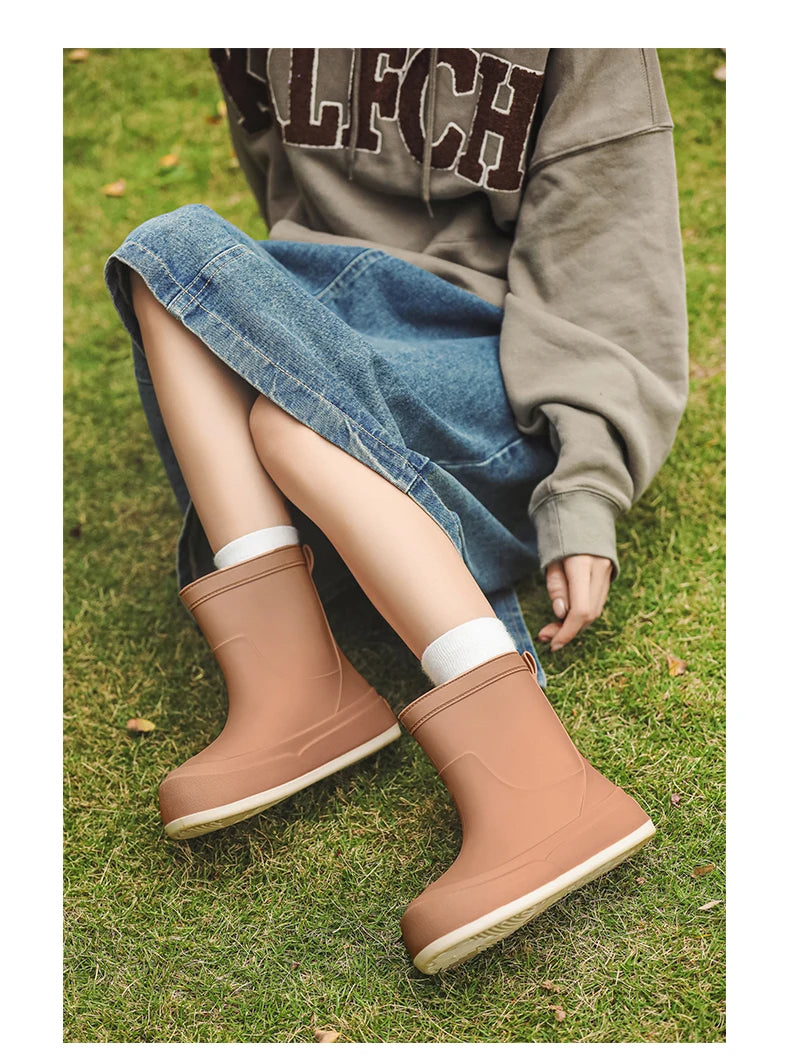 Cute Parent-Child Rain Boots Women's Anti-Slip Waterproof oes Four Seasons Universal Slip-Resistant Rubber Boots