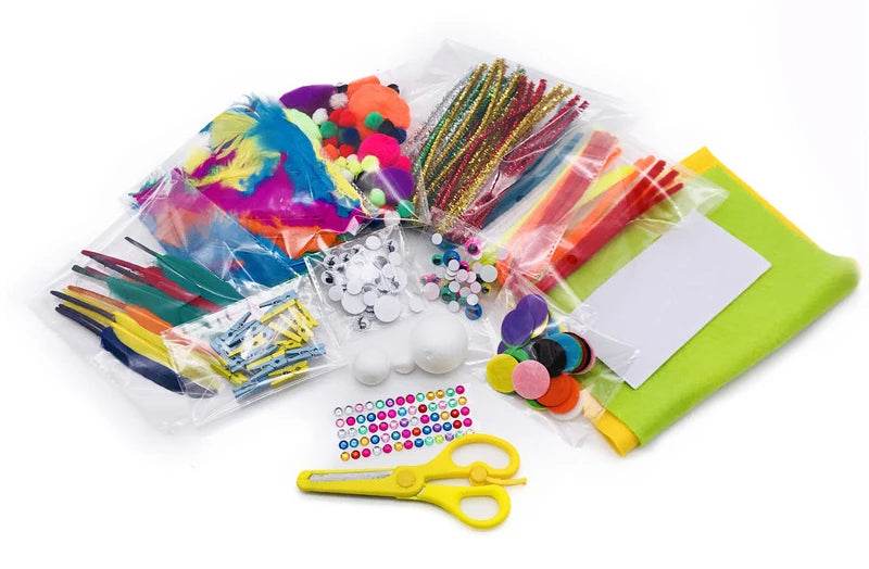 Arts and Crafts Supplies for Kids DIY Crafting School Kindergarten Homeschool Supplies Arts Set Toys for Children - AIAZ