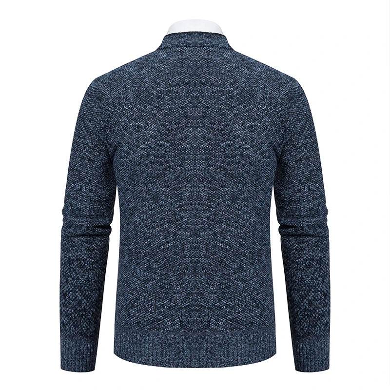 Men's knitted cardigan casual V-neck autumn and winter new sweater coat - AIAZ