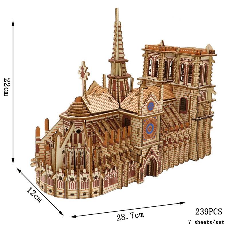 Retro Bus European-style Campervan 3D Wooden Car Puzzle DIY Sailing Ship Airplane Building House Model Jigsaw Toys For Children - AIAZ