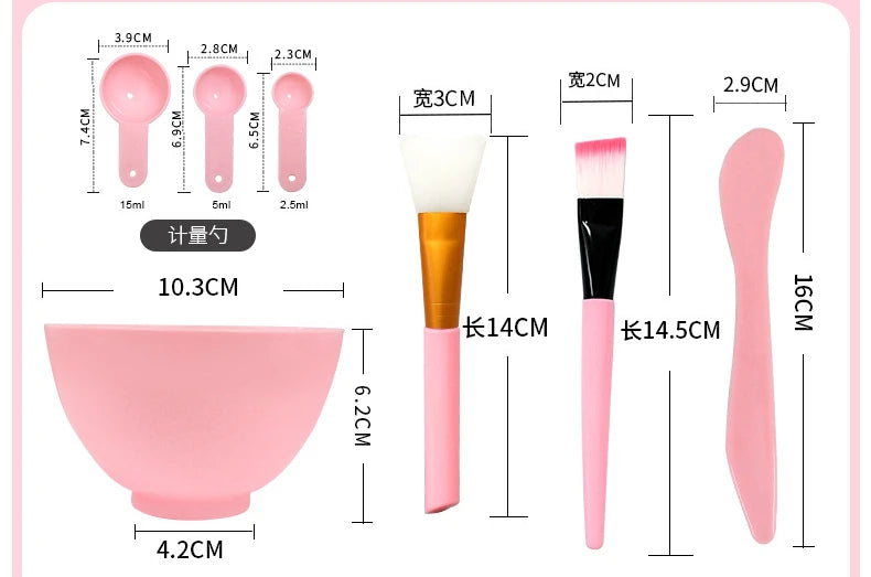 Facial Brush Mask Bowl Spoon Set Mask Brush Bar DIY Beauty Tools Mixing Tools Skin Care Makeup Supplies Woman Facial Tools