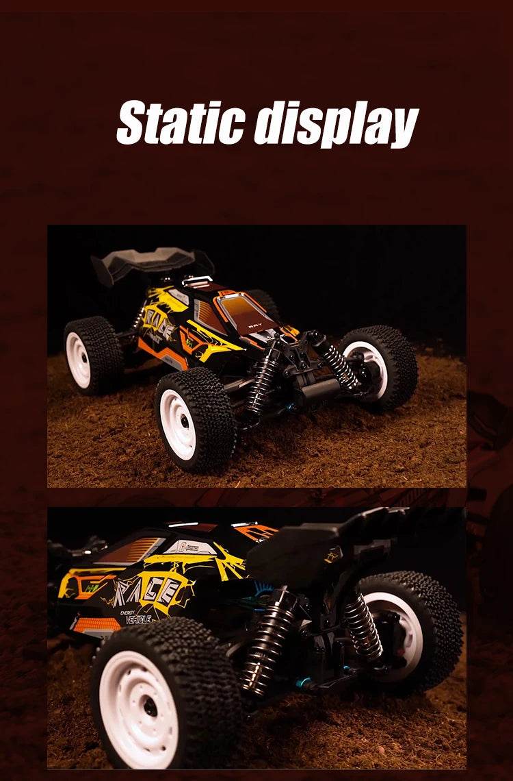 1:16 4WD RC Car 70KM/H Or 50KM/H With LED Remote Control Cars High Speed Drift Monster 4x4 Truck for Kids vs Wltoys 144001 Toys - AIAZ