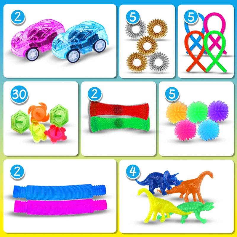 120/206pcs Kids Birthday Party Favors Set Toys Children Pinata Filler Bulk Supplies Boys Girls Classroom Carnival Prizes Favors - AIAZ