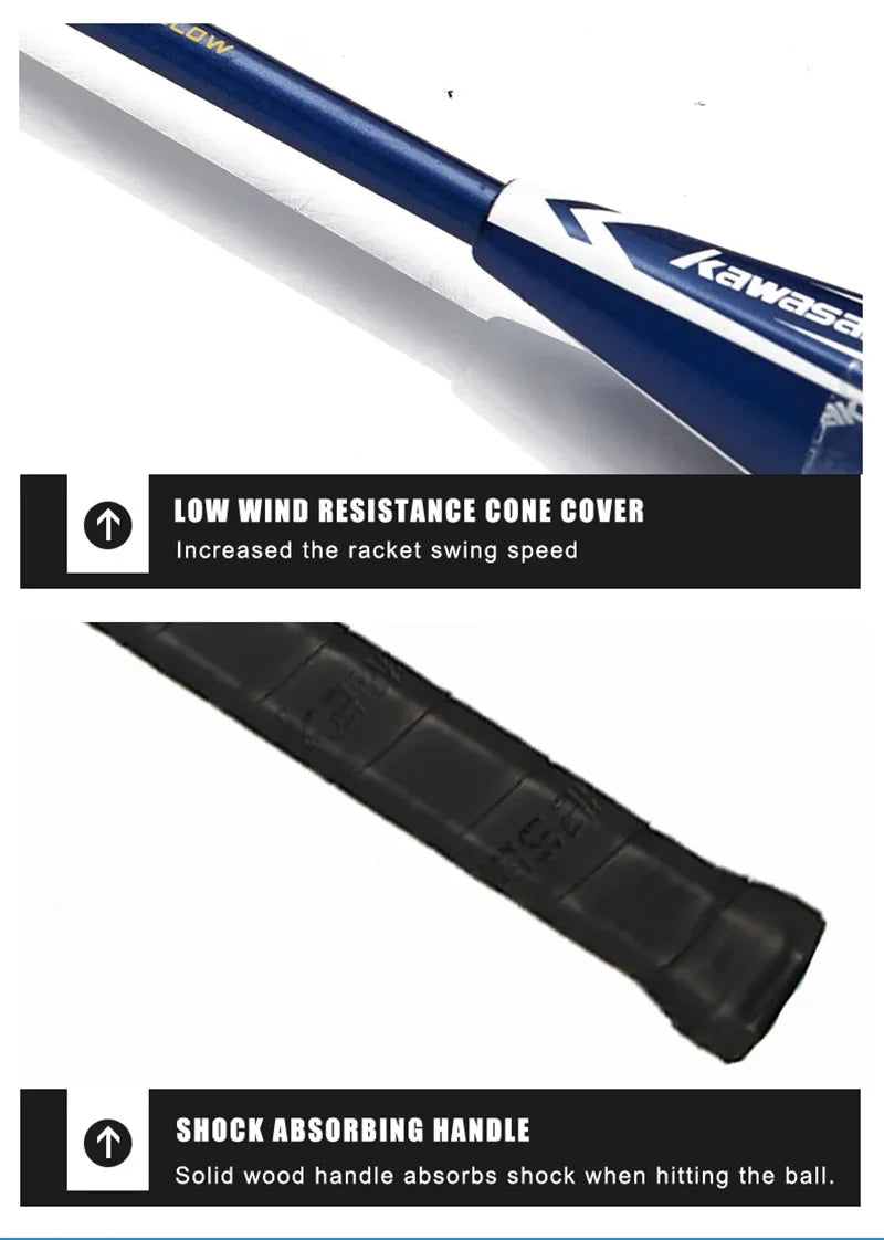 Kawasaki Badminton Set with 2 Badminton Rackets, 3 Shuttlecocks, and Carrying Badminton Bag Suit for Badminton Practice