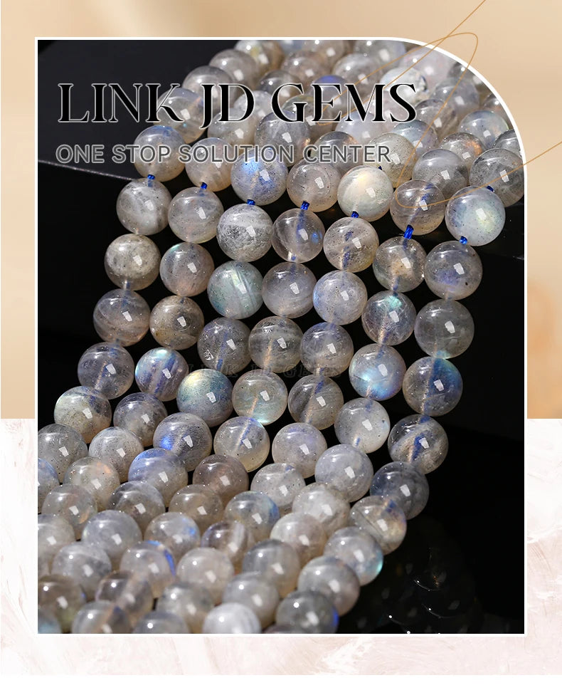 3A Natural Gray Moonstone Irisation Shiny Labradorite Fine Gems 4 6 8 10mm For Jewelry Making Diy Necklace Bracelet Accessory