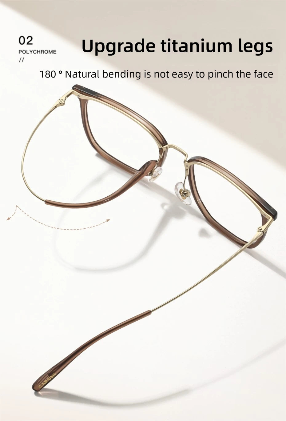 CAPONI Prescription Glasses Women Myopia Retro Light Weight Computer Anti Blue Light Glasses Photochromic Eyes Glasses PJ34022