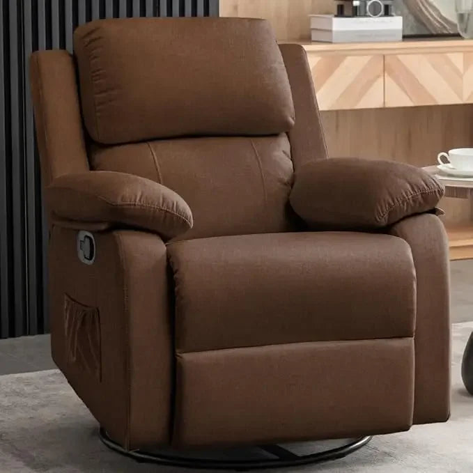 For cRecliner Chair, 360 Swivel Rocker Chair for Adults, Small Rocking, Upholstered Fabric Glider Recliner Nursery Chair , Nurse