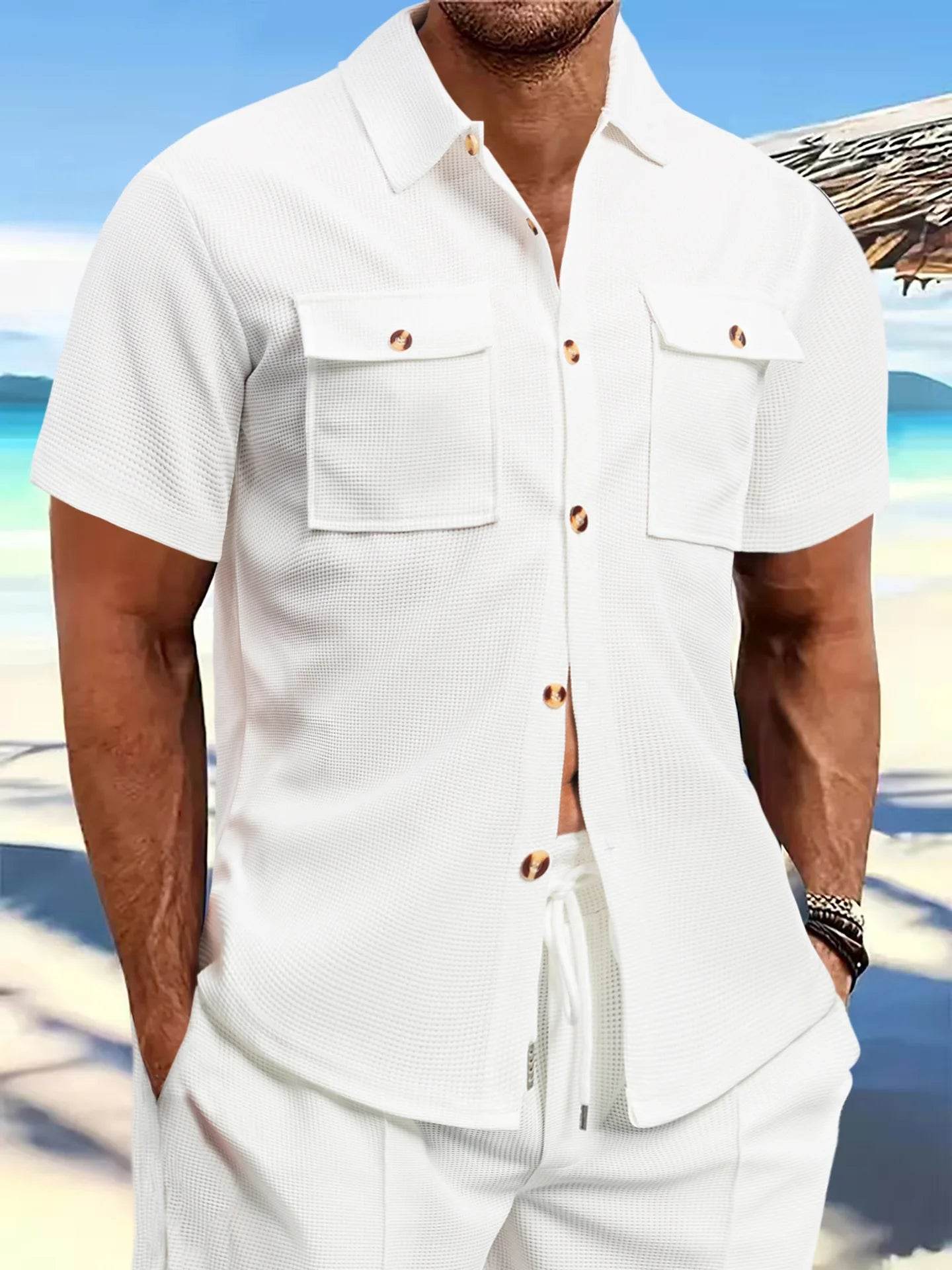 Men's shirt new outdoor can go out men's short sleeve clothes casual jacket summer men's sportswear spring summer shirt - AIAZ