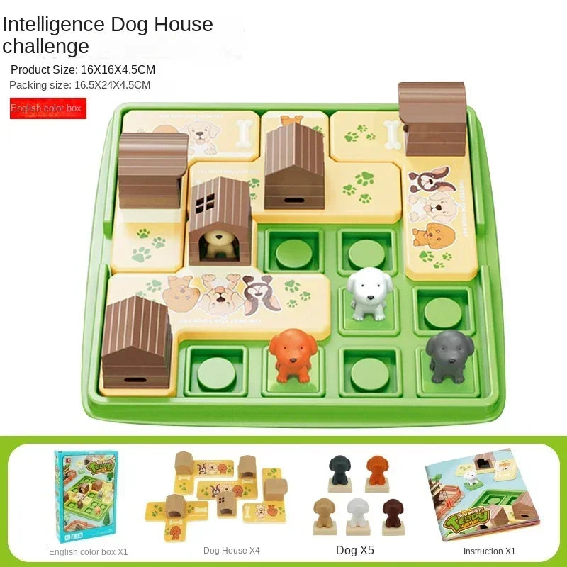 Children Logical Thinking Training Board Game Hidden Dog Maze Puzzles Educational Toys Parent-Child Interactive Children Gift