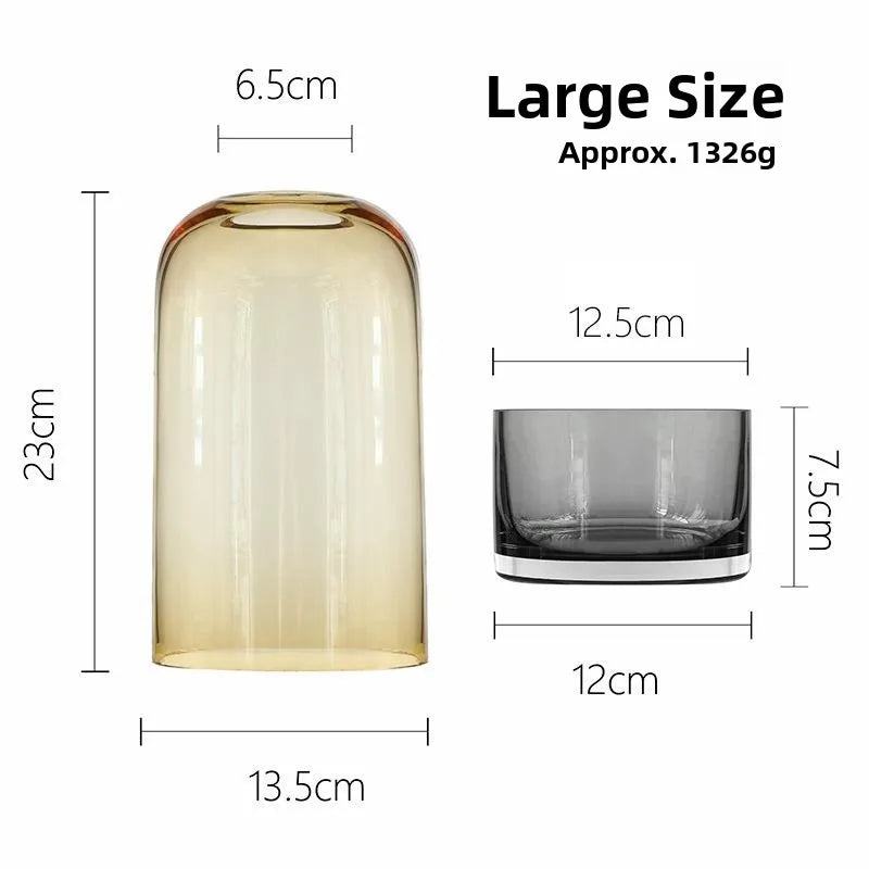 Nordic Sle Simple Design Glass Candlesti Transparent Glass Vase Artistic Flower Arrangement Home Decorations Center Piece