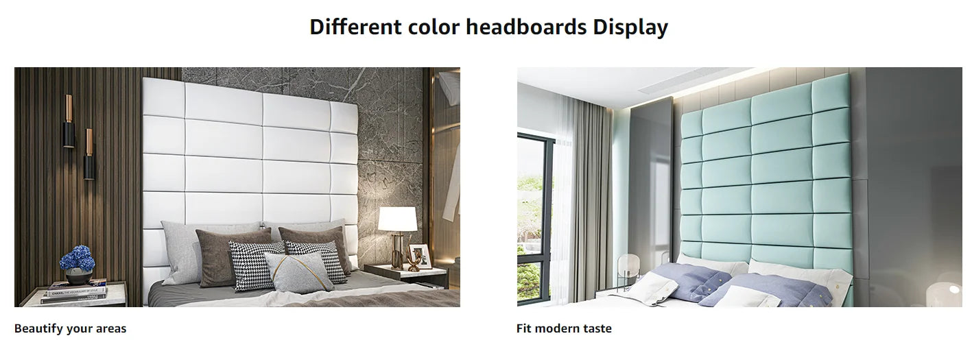 Art3d Adjustable Headboard for King, Twin, Full and Queen, Wall Mounted Upholstered Wall Panels (6 PCS, 9.84" x 9.84")