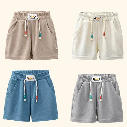 New Summer Boys Shorts Candy Color Beach Shorts for Kids Casual Elastic Waist Children Short Pants Sport Clothing Outwear - AIAZ
