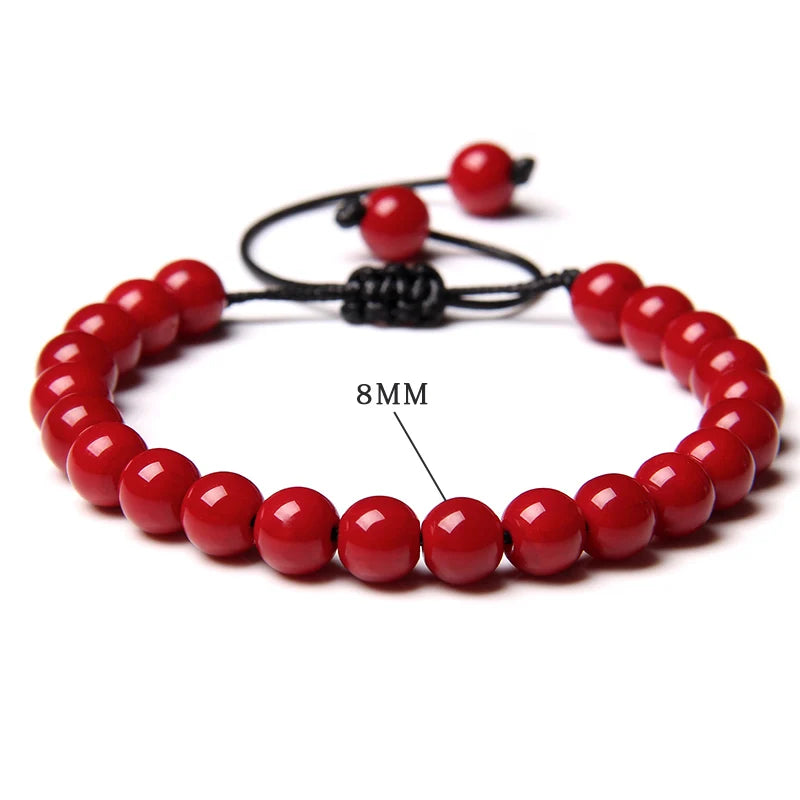 8MM Stone Bead Braid Bracelets Minimalist Natural Carnelian Agates Jades Gem Woven Bangle Healing Jewelry Gift For Women Men