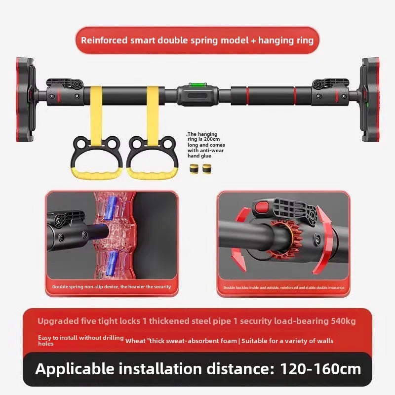 Horizontal Bar Household Indoor Fitness Equipment Household Sports Non-punching Rings Single Rod Pull-up Device on The Door