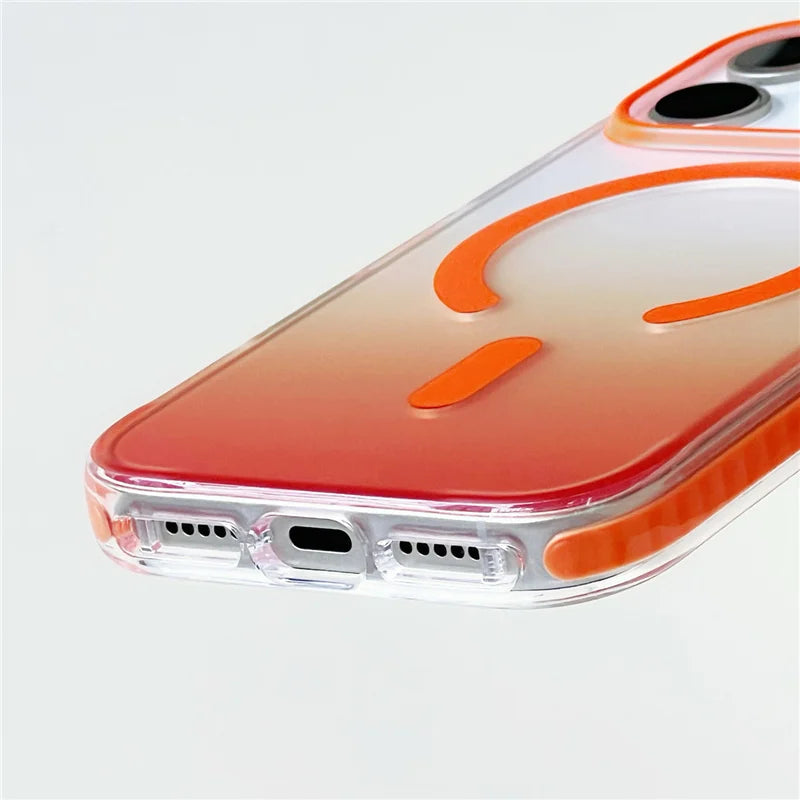 Gradient Color Matte Shockproof Magsafe Case For iPhone 17 Air 16Pro 17Pro Max Hybrid Wireless Charge Magnetic Hard Back Cover