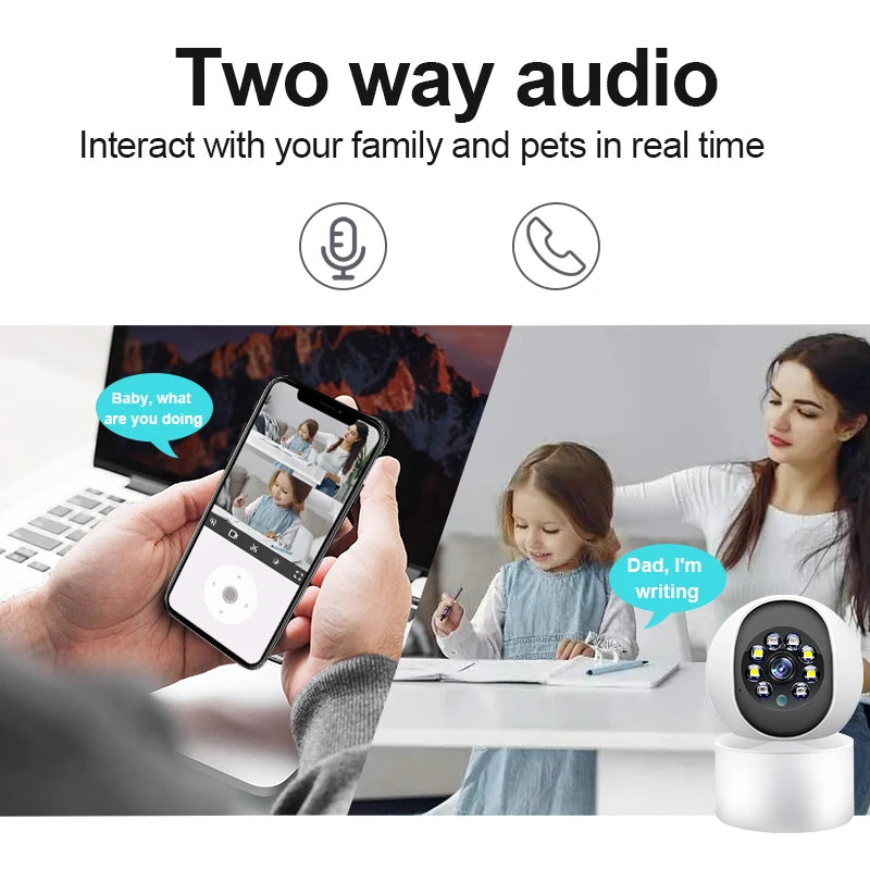 HD 5MP WiFi Camera Home AI Smart Baby Monitor Wireless 2-Way Audio Color Night Vision Home Security Surveillance IP PTZ Camera