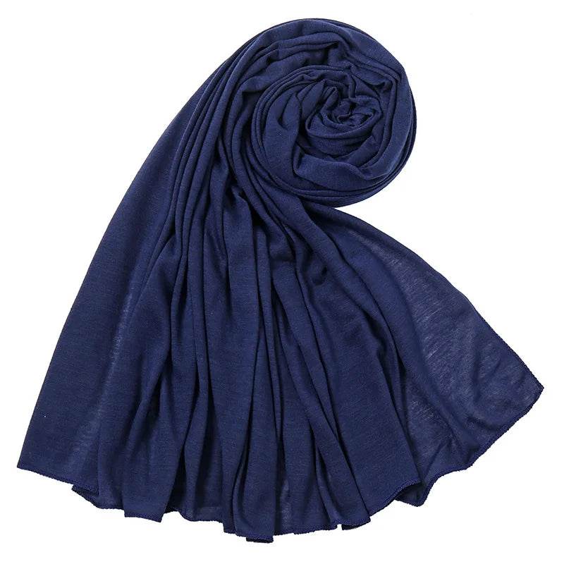 Hot Muslim Fashion Woman Soft Hijabs Scarf Shawl Plain Cotton Jersey Scarves Turban Women Long Shawls Head Wrap Headband Abaya - AIAZ