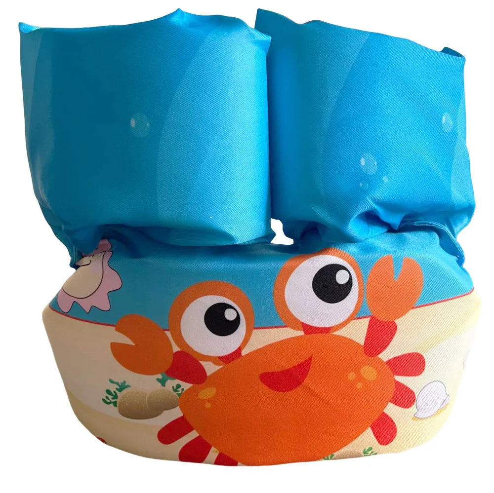 Baby Float Cartoon Arm Sleeve Swimsuit Foam Safety Adjustable Life Jacket Swimming Training Floating Pool Float Swimming Ring