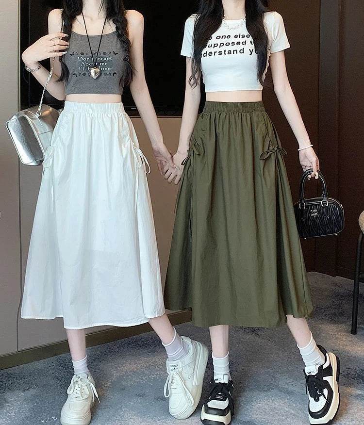 Skirts For Women Chubby Woman Skirt Drawstring Cargo New In Cheap Stylish Chic And Elegant Offer Aesthetic Hot Clothing Sales V - AIAZ