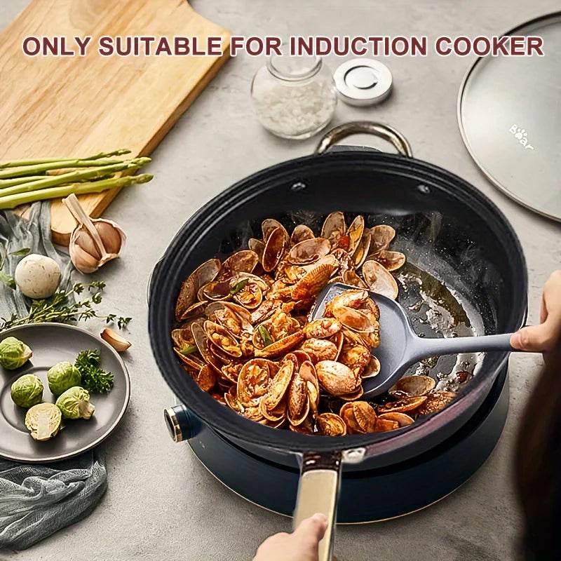 12pcs Stainless Steel Kitchenware Set, Multi-Color Non-Stick Pan Set, Pan, Pan, Pan with Lid, Versatile, Stylish And Durable - AIAZ