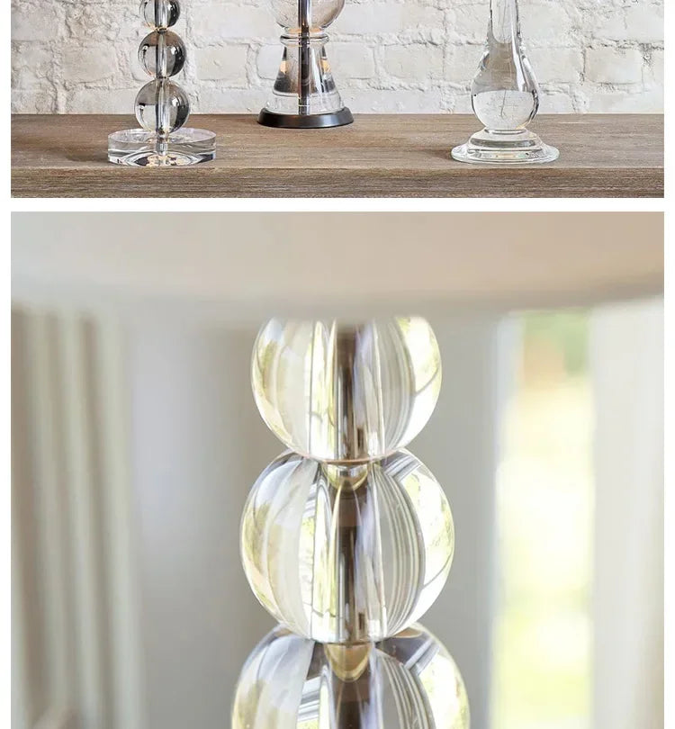 2025 Creative Fabric Table Lamp Crystal Glass Ball Lamp Living Room Creative Bubble Light Bedroom Beside Art Reading Lamp