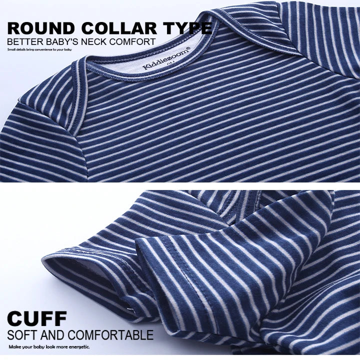 Kiddiezoom 5 Pcs/Lot Fashion Newborn Cartoon Short Sleeve Baby Boy Girl Bodysuits Soft 100%Cotton Infant Onesies