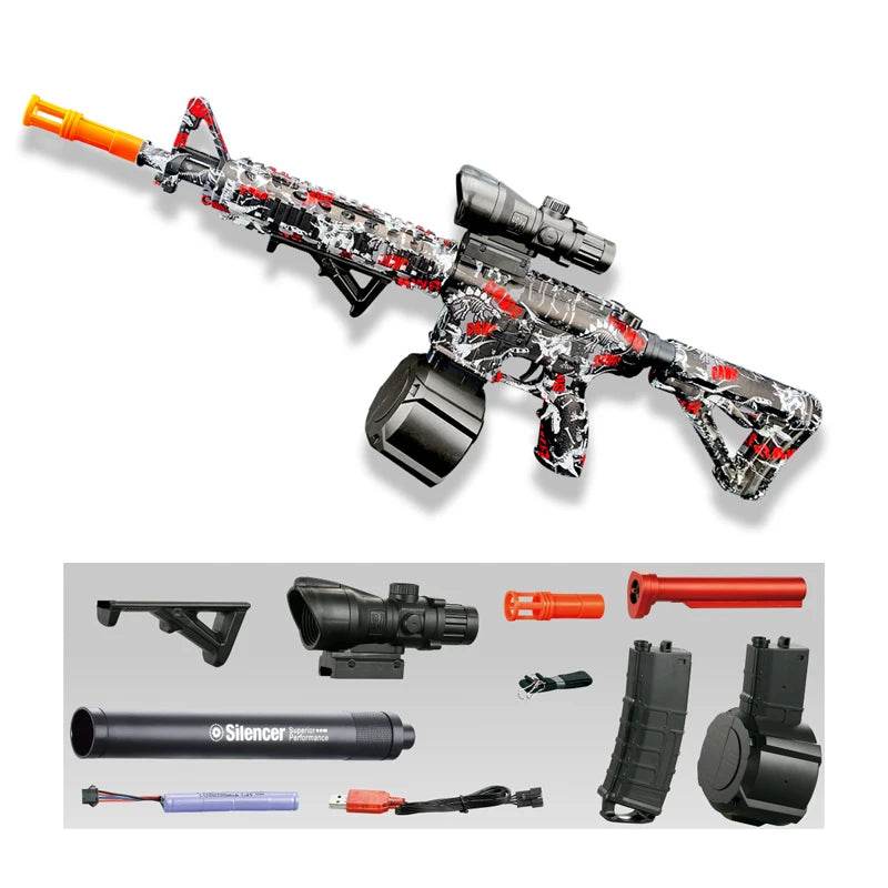 M416 Gun Toy Outdoor Electric Blaster Shooting Sport Gel Bullet Shoot Summer Water Ball Toys For Interactive Parent Child Game - AIAZ