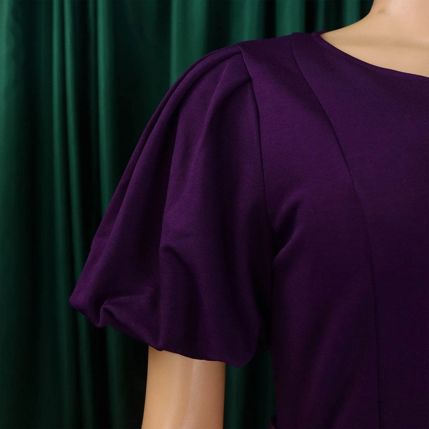 Elegant Office Dress for Women Professional O Neck Short Sleeve Belt Waisted A Line Mid Calf Formal Business Work Dress Midi New - AIAZ