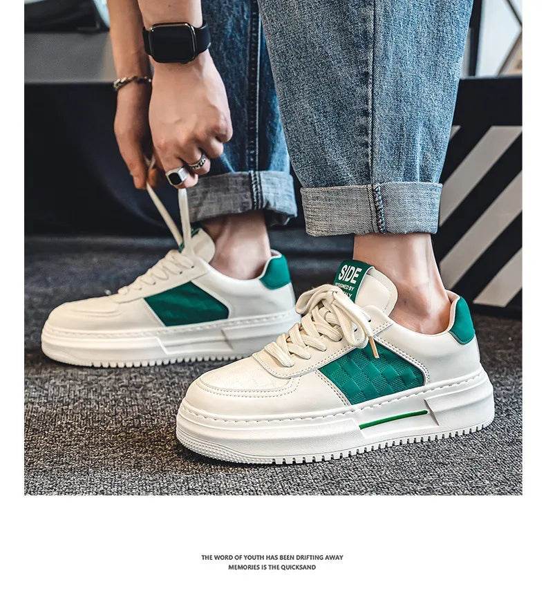 Men's Casual Shoes 2025 New Fashion Platform Shoes Outdoor Casual Sneakers Men Street Skate Shoe Lace-up Shoes Zapatillas Hombre - AIAZ