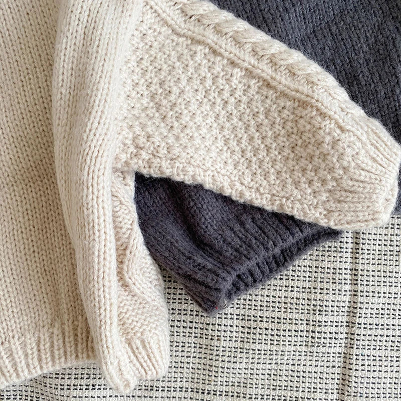 1 2 3 4 5 6 7 8 Years Girls Knitted Sweater Cardigan New Fashion Baby Coarse Wool Hemp Retro Cardigan Boys Coat Kids Clothes